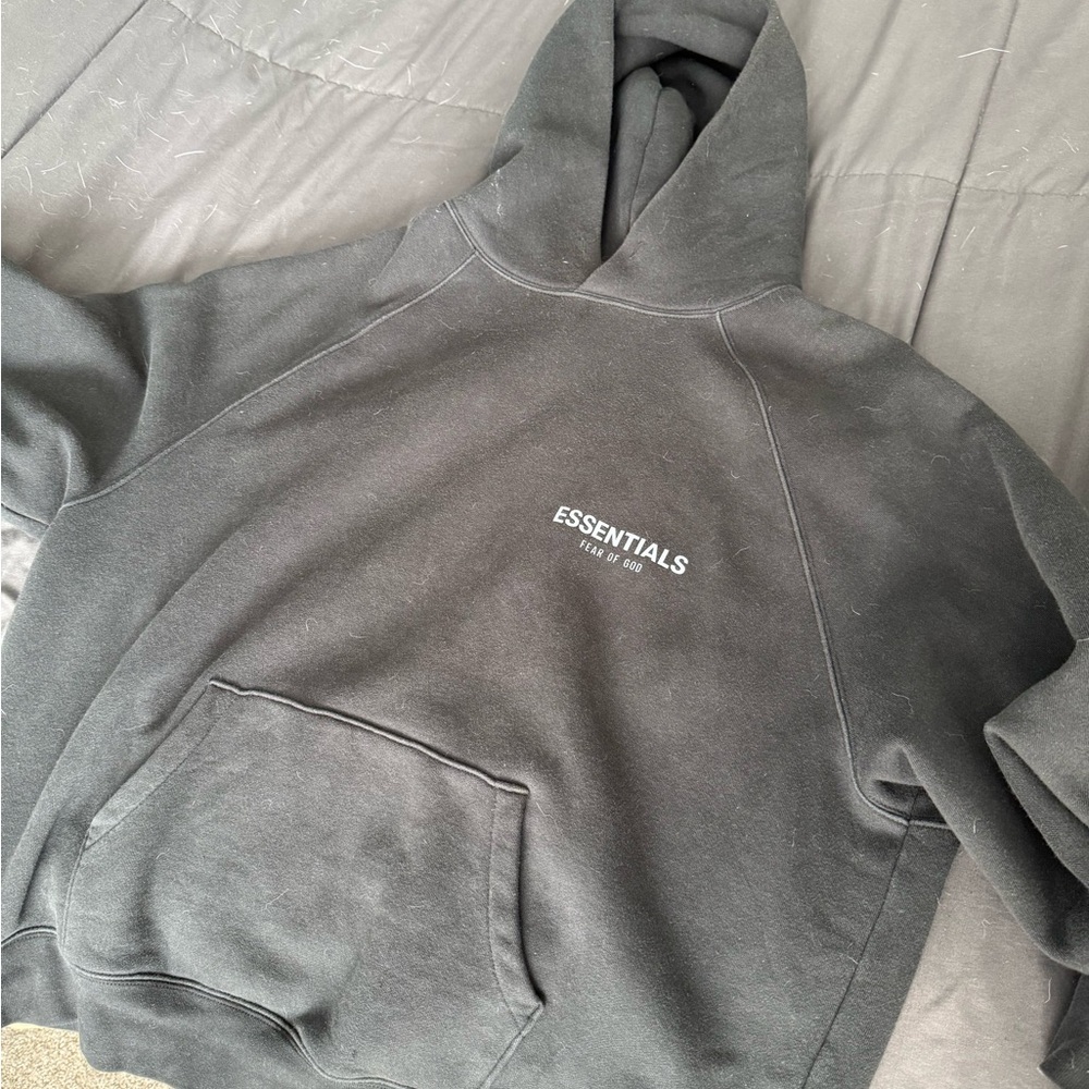 Essentials Men’s Black Logo Pullover Hoodie